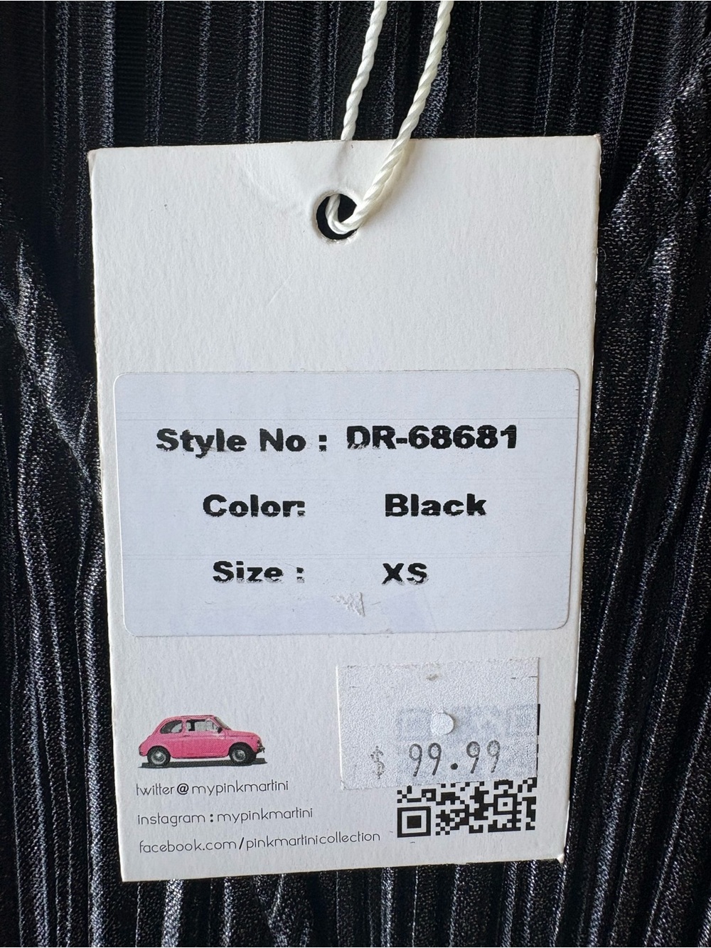 Pink Martini Black Metallic-Stripe Wrap Midi Dress - Picture 3 of 7